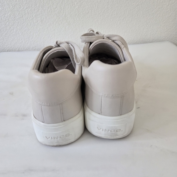 Vince Benfield Leather Platform Sneakers Cafe Au Lait Color Size 38.5 or US 8 - Picture 6 of 15